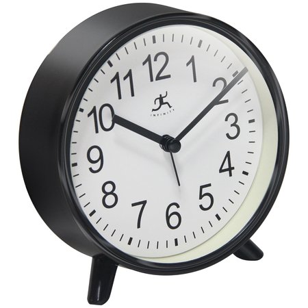 Infinity Instruments Black Tabletop Alarm Clock 15684BK-4360